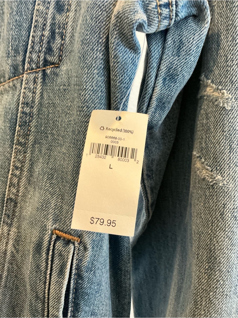 GAP Medium Wash Distressed Denim Jacket - Picture 5 of 5